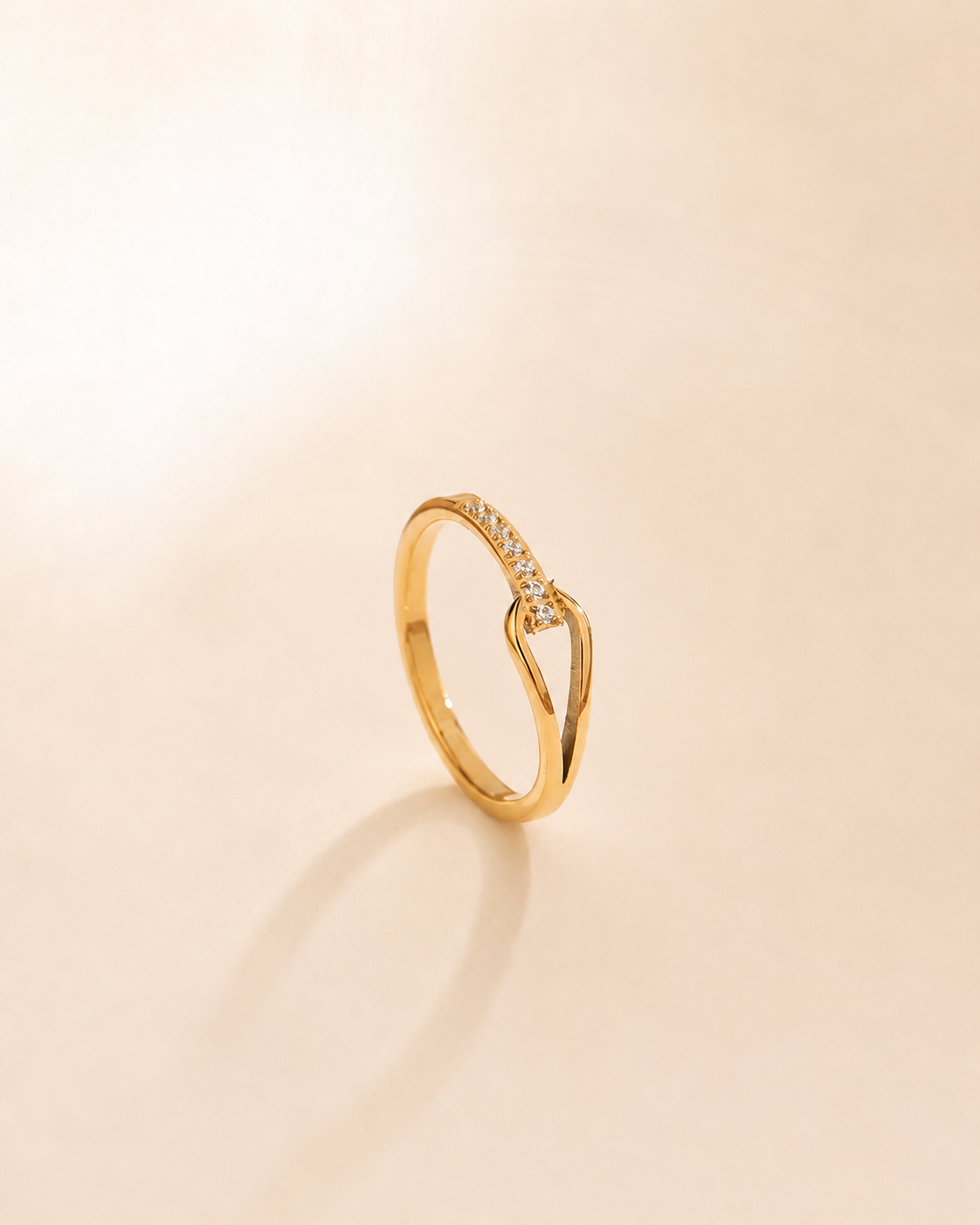 Golden Fan Pavé Ring