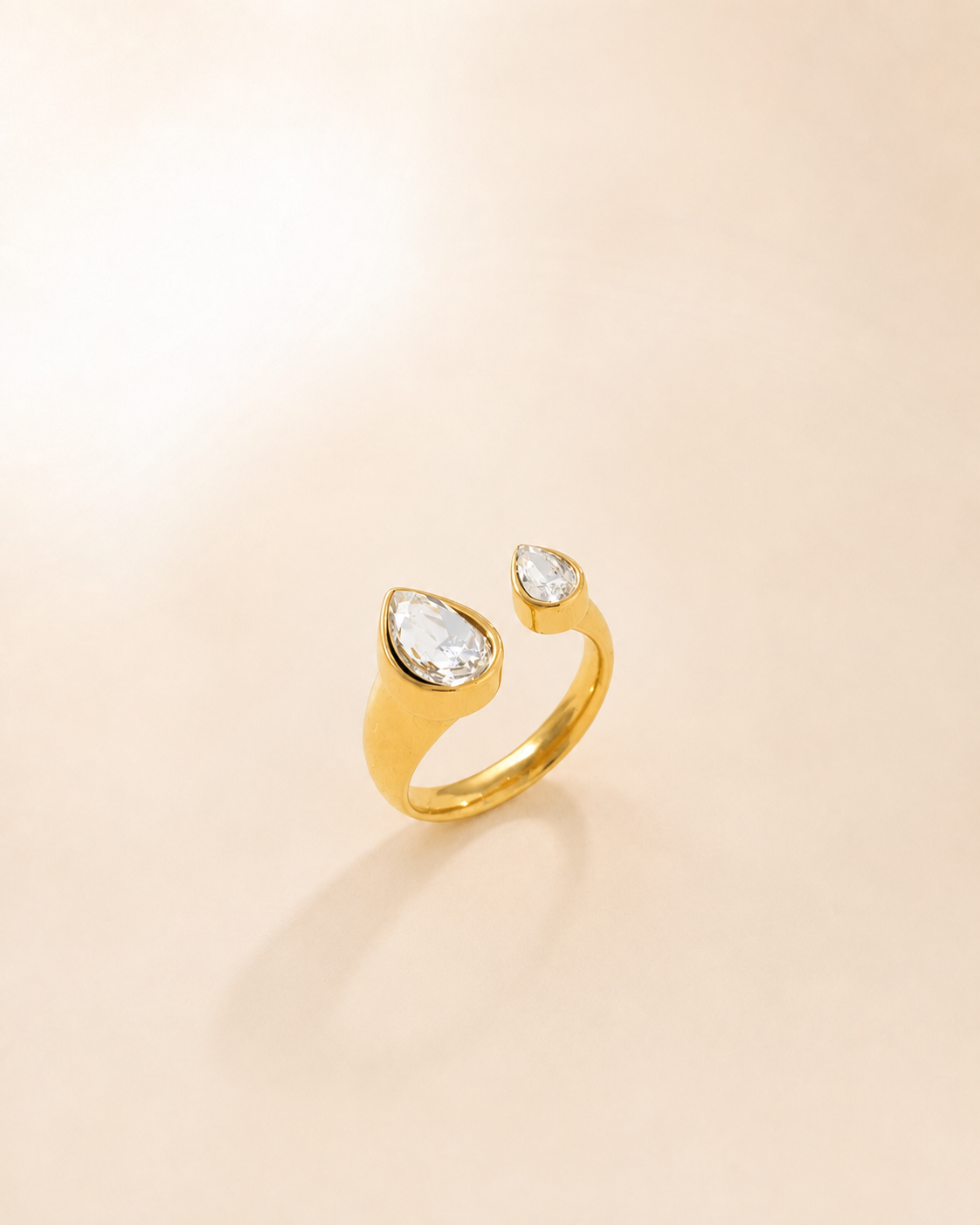 Golden Dewdrop Duo Ring