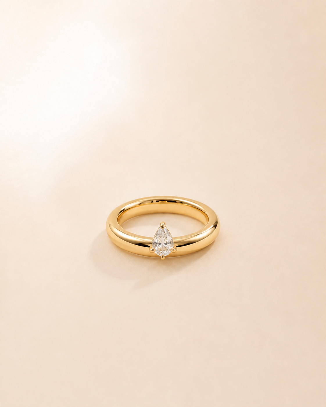 Pear-Cut Diamond Gold Ring