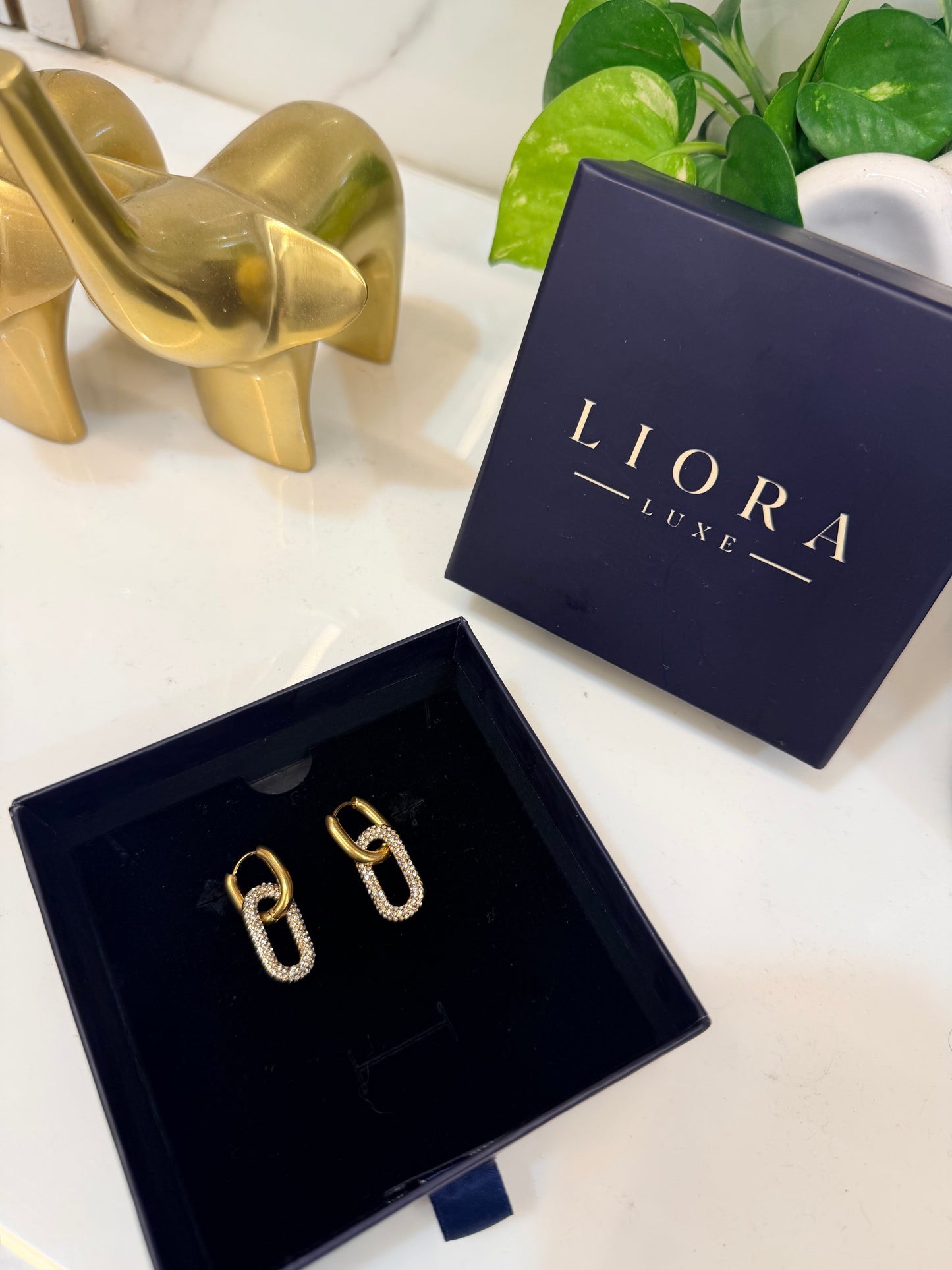 The Linked Pave Earrings