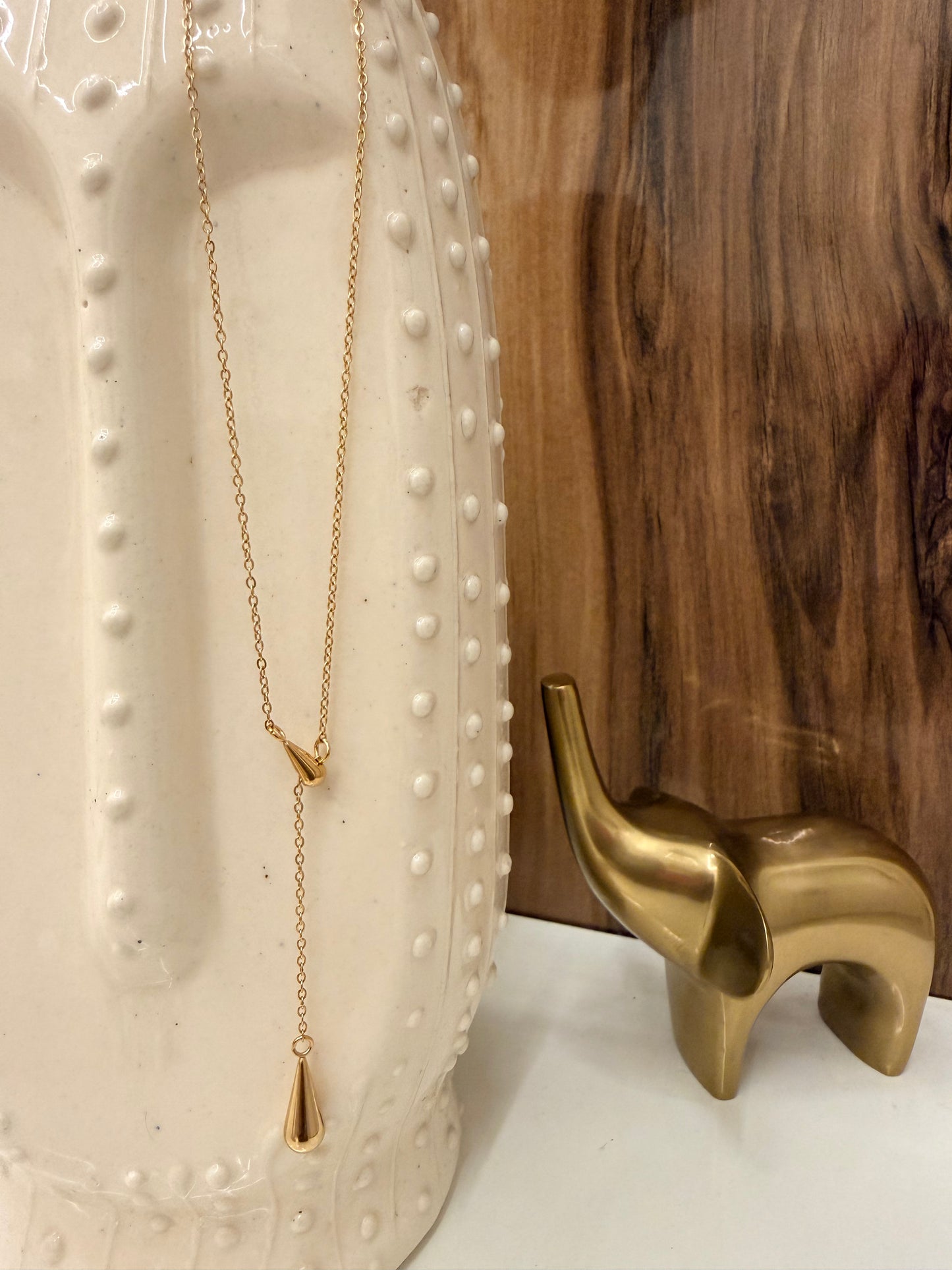 Golden Cascade Y-Necklace