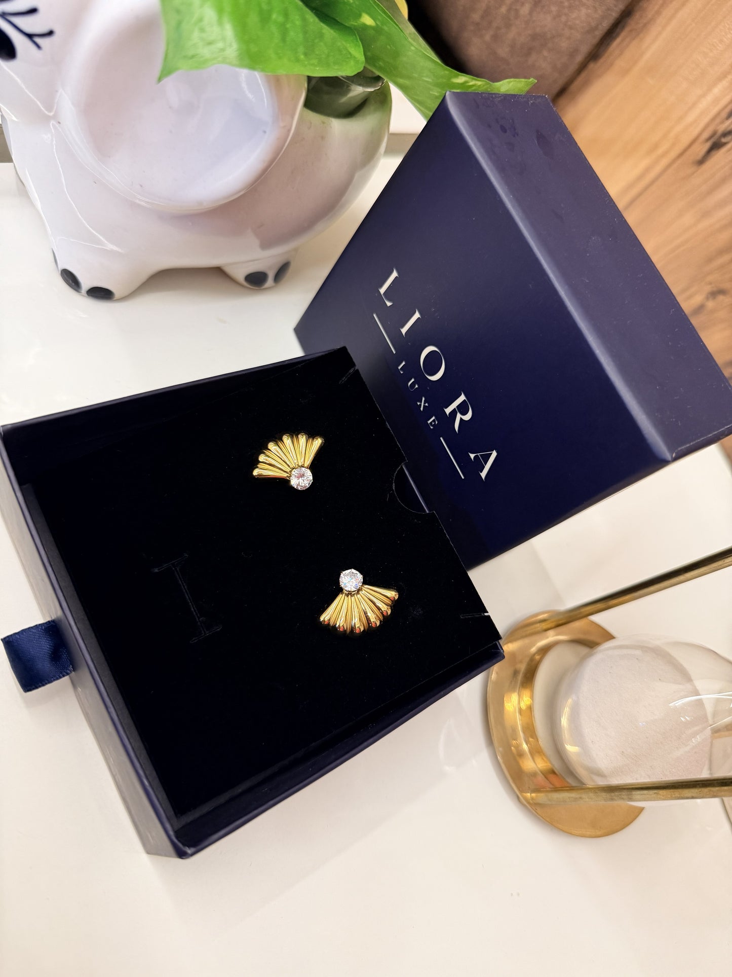 Fanflare Crystal Stud Earrings