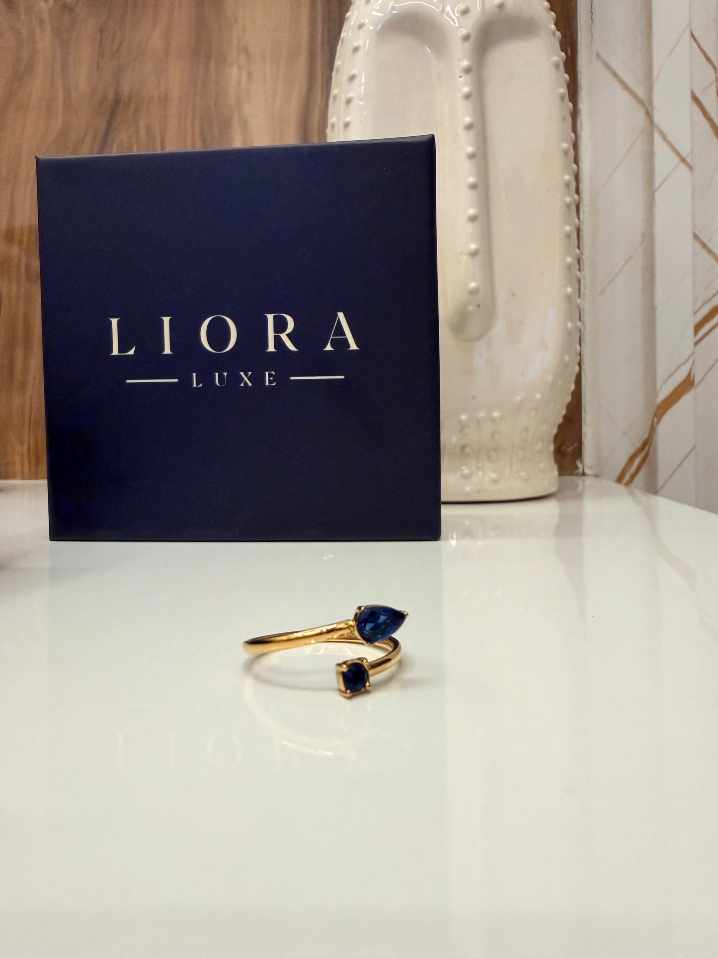Sapphire Twist Open Ring