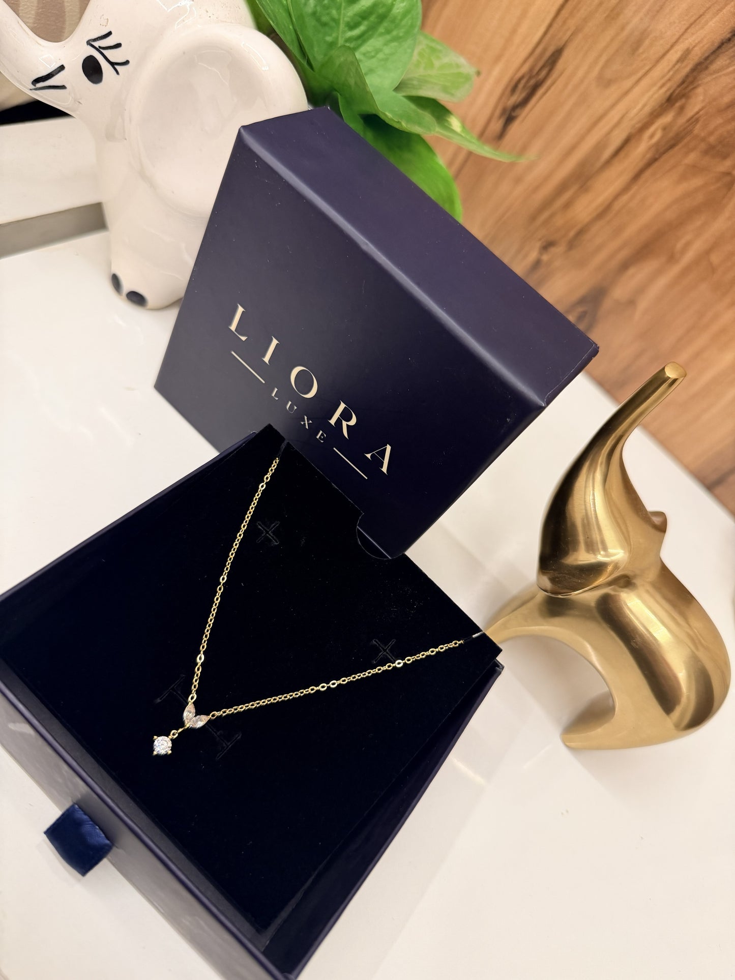 Solitaire Bow Necklace