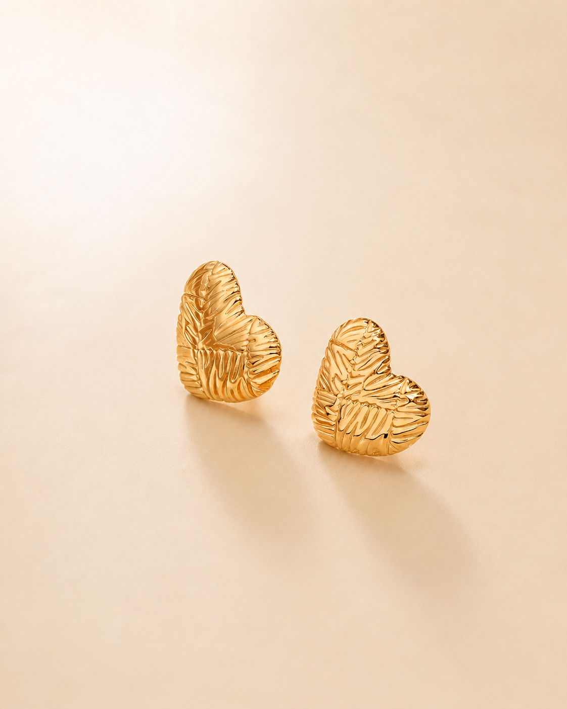 The Etched Heart Studs