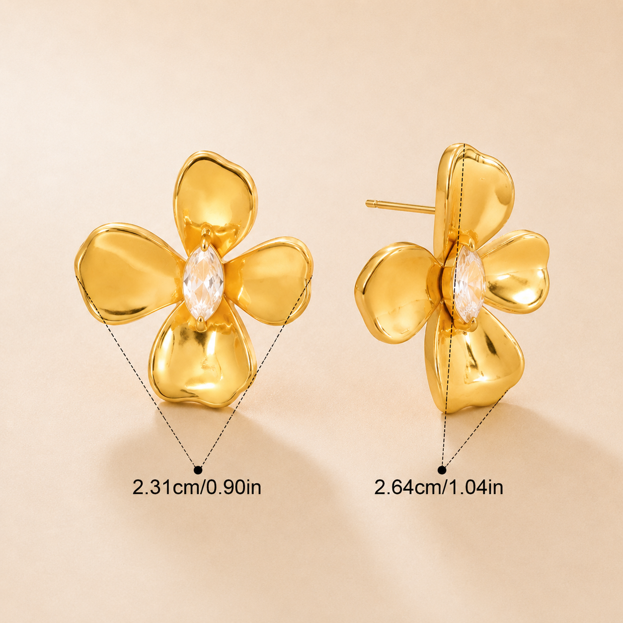 The Petal Crystal Studs