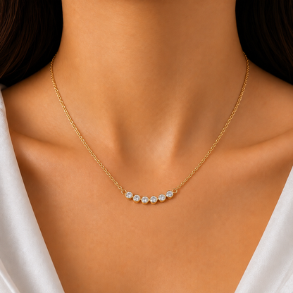 Gold Crystal Drop Necklace