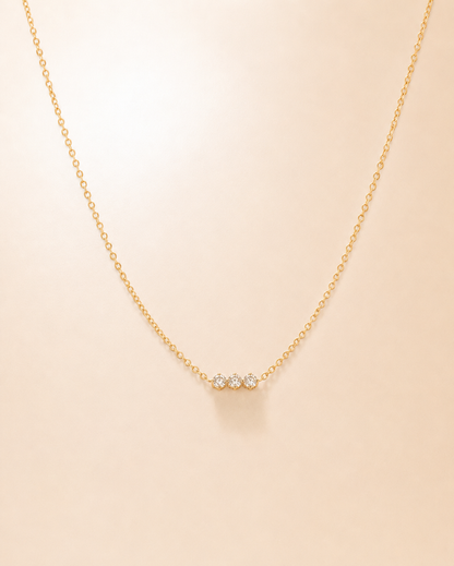 Three-Stone Gold Necklace