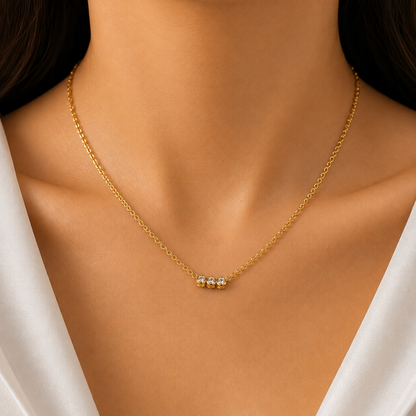 Three-Stone Gold Necklace