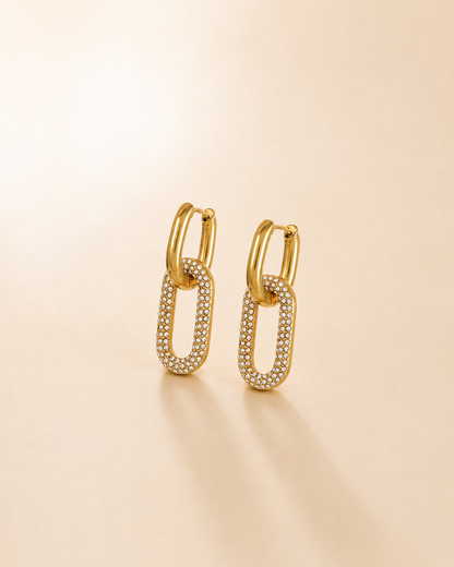The Linked Pave Earrings