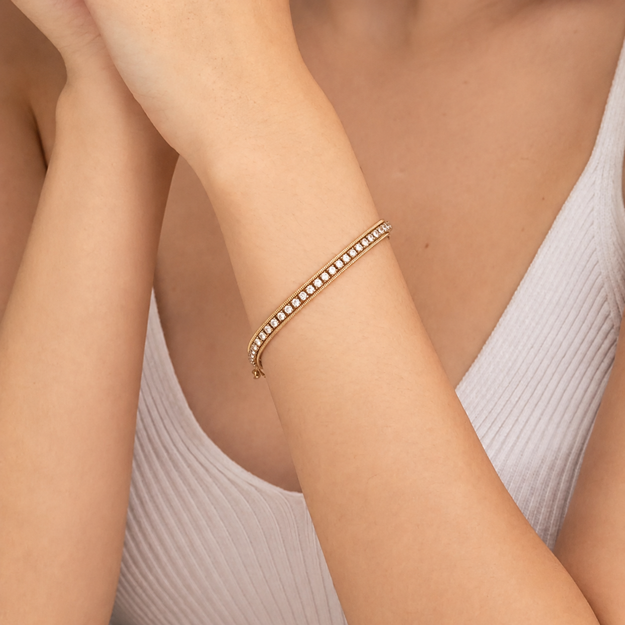 Double Chain - Crystal Tennis Bracelet