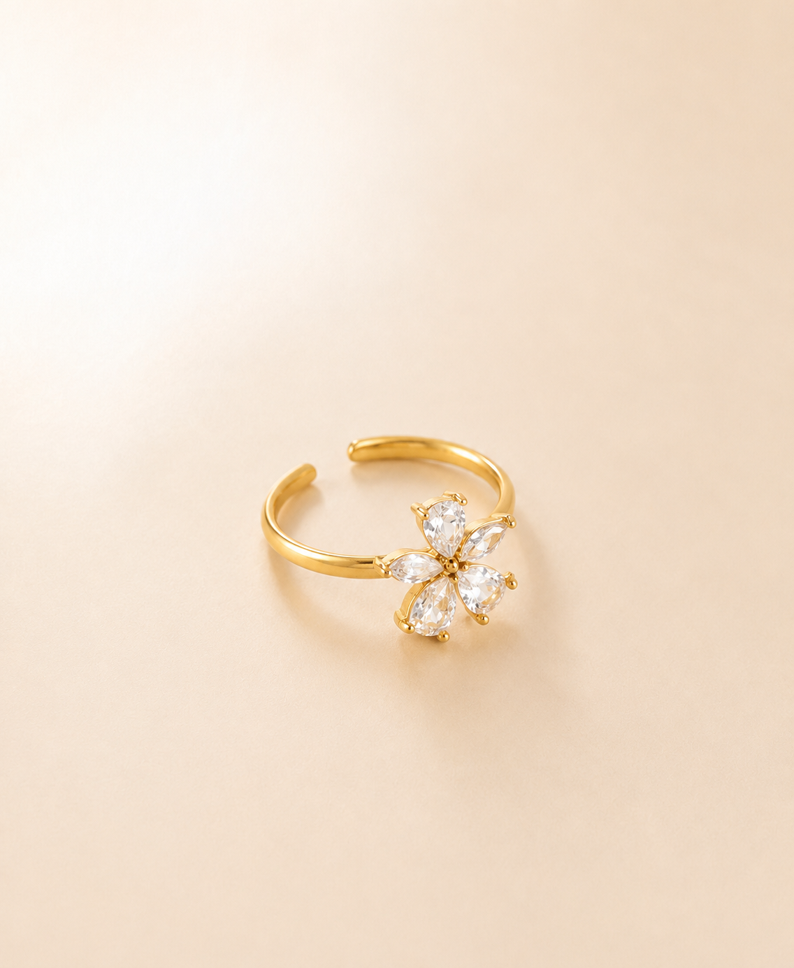 Gold Floral Cluster Ring