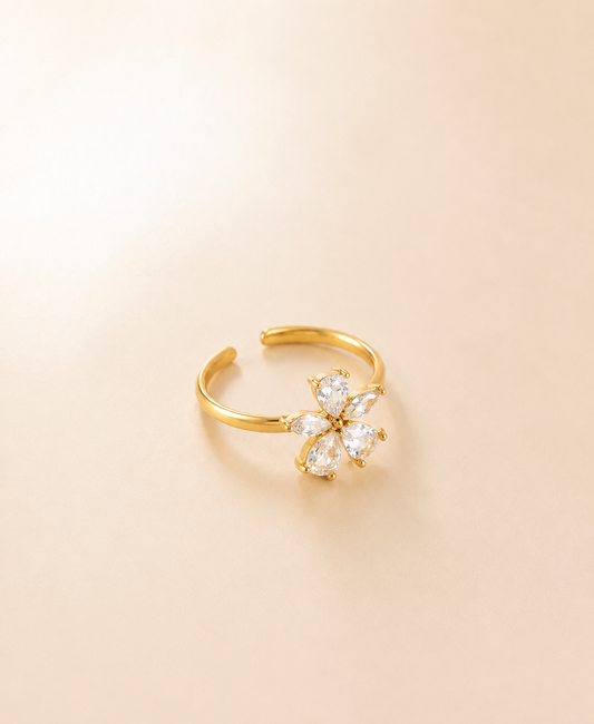 Gold Floral Cluster Ring