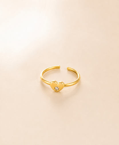 Heart Solitaire Ring