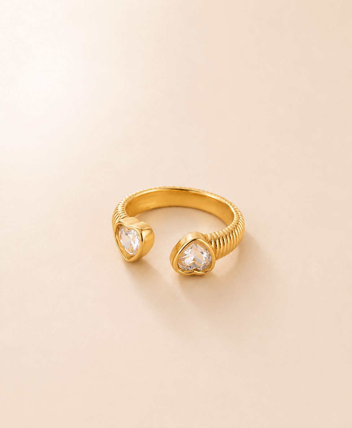 Open-Ended Gold Ring with Crystal Accents