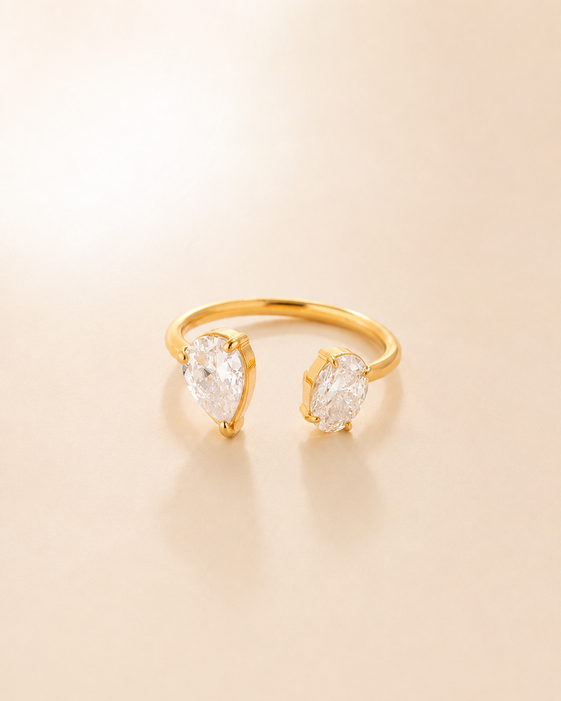 Twin Teardrop Open Ring