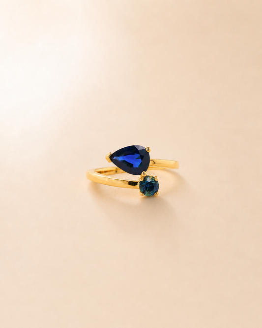 Sapphire Twist Open Ring