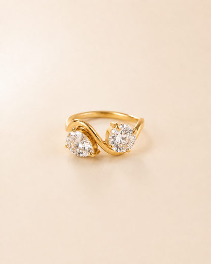 Dual Pear Crystal Twist Ring