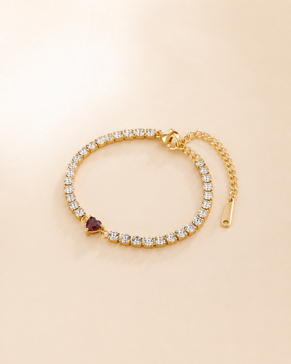 Ruby Heart Tennis Bracelet