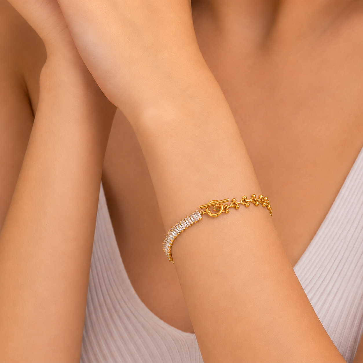 Two-Tone Statement Bracelet