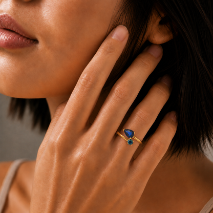 Sapphire Twist Open Ring