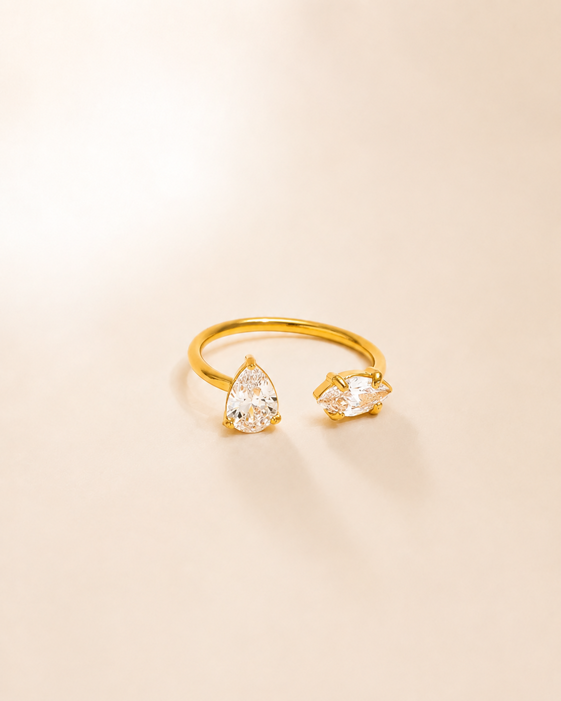 Pear Cut Open Ring