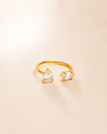 Pear Cut Open Ring