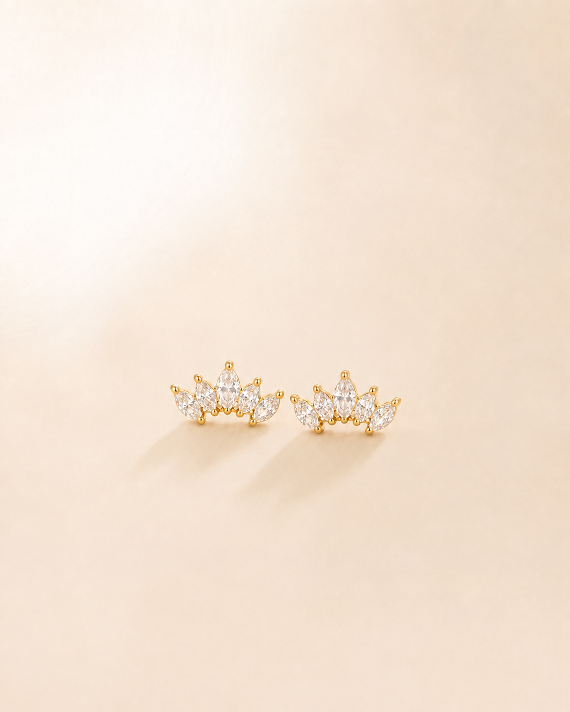 Golden Petal Arc Second Studs