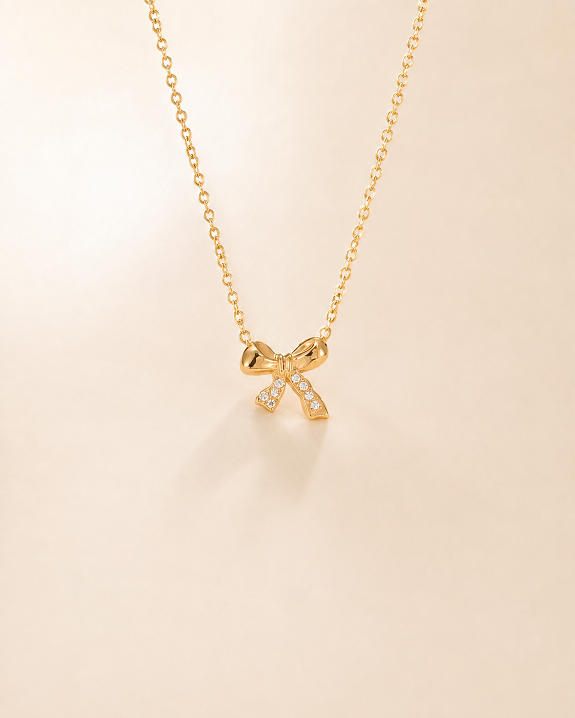 Crystal Bow Pendant Necklace