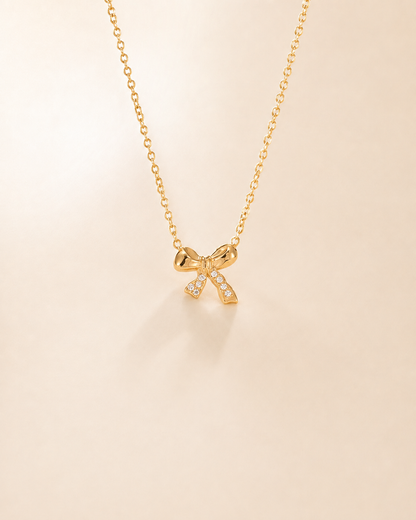 Crystal Bow Pendant Necklace
