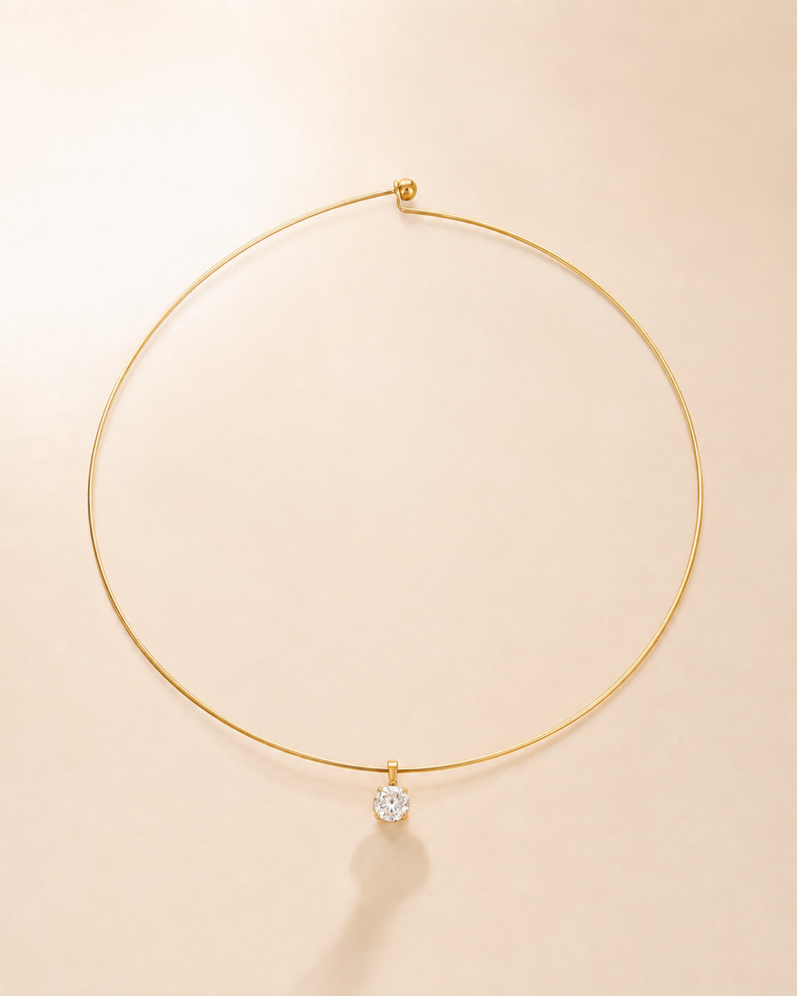 Minimalist Gold Solitaire Choker