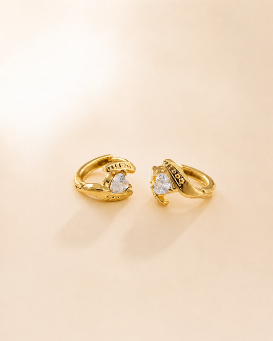 Heart Crest Hoops
