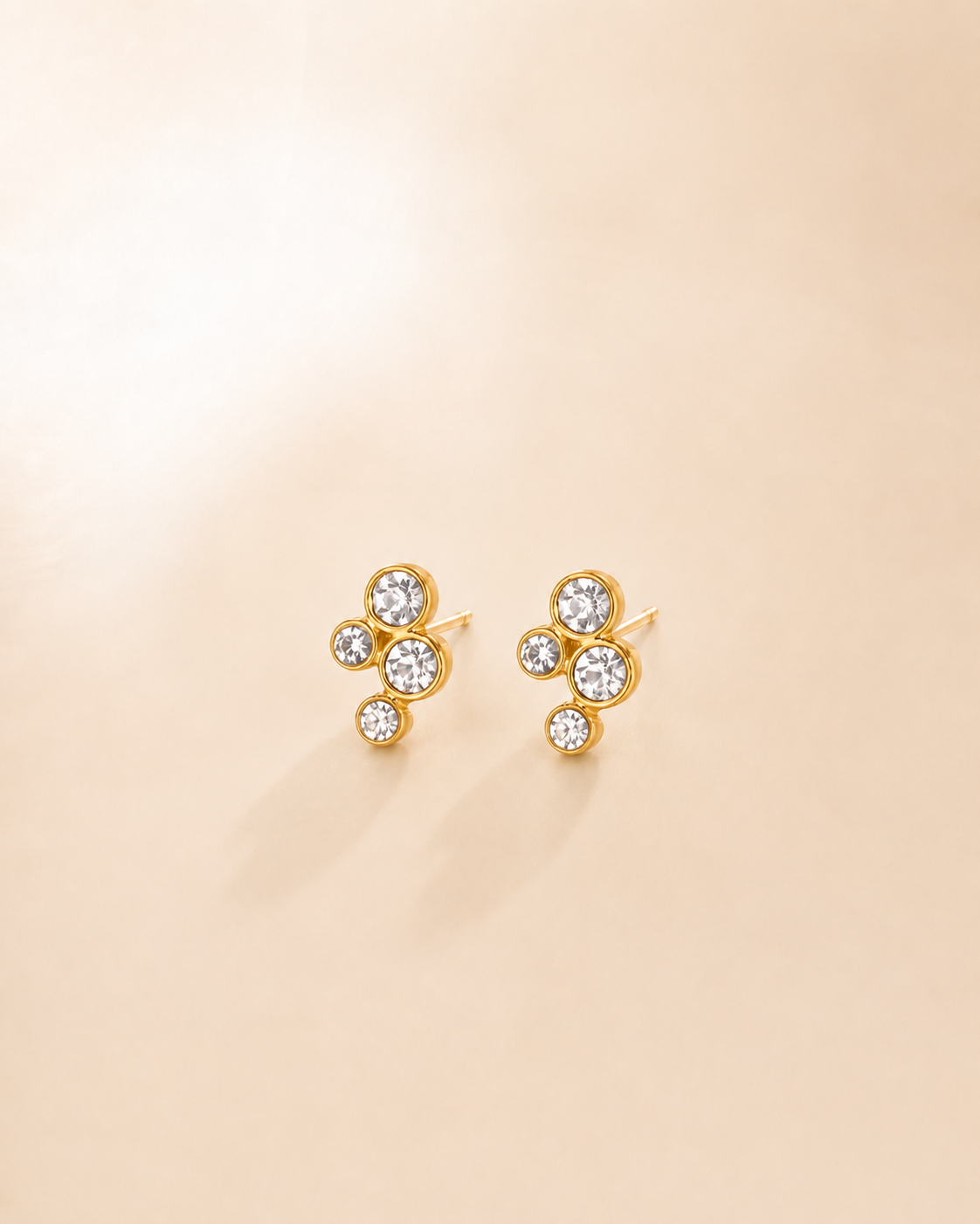 Four-Stone Crystal Cluster Stud Earrings