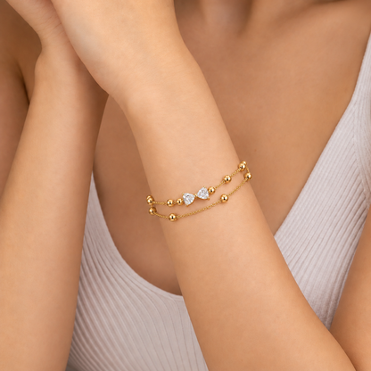 Gold Double-Layer Bow Bracelet