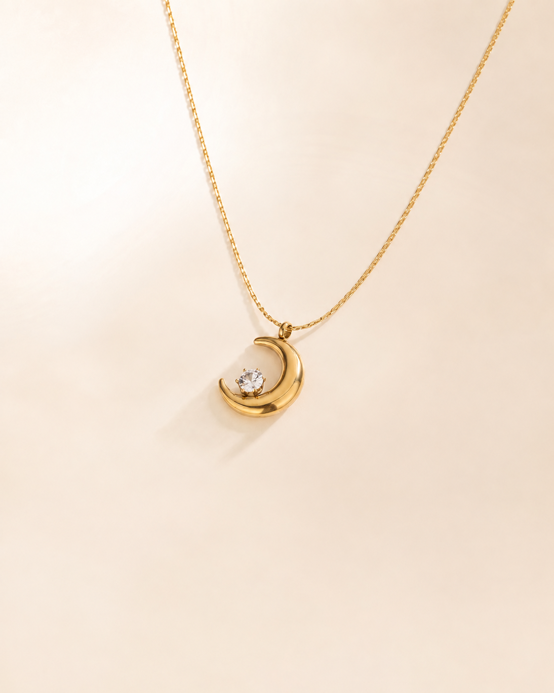 Crescent Moon Crystal Necklace