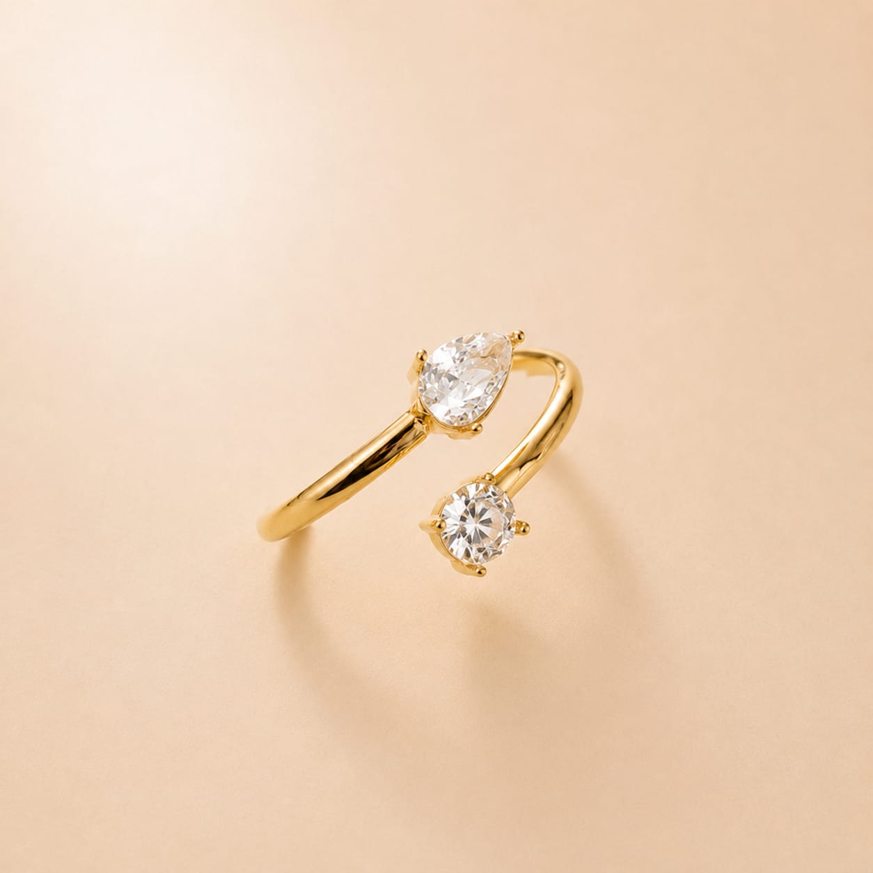 Pear & Round-Cut Stones Ring