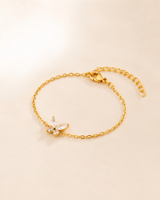 Gold Butterfly Charm Bracelet