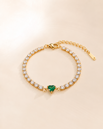 Emerald Heart Tennis Bracelet