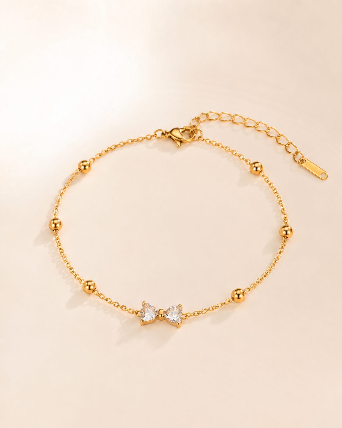 Gold-Tone Oval Link Crystal Bracelet
