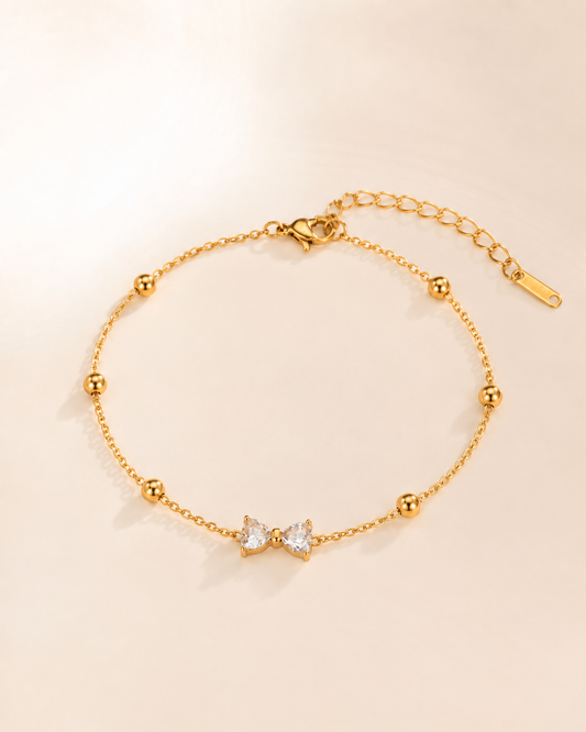 Gold-Tone Oval Link Crystal Bracelet