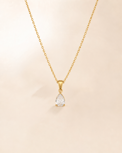 Teardrop Crystal Pendant Necklace