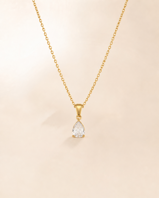 Teardrop Crystal Pendant Necklace