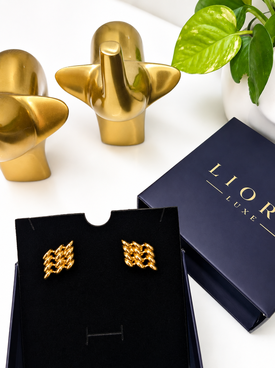 The Gold Mesh Studs