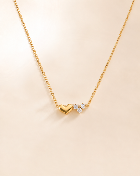 Heart and Crystal Necklace