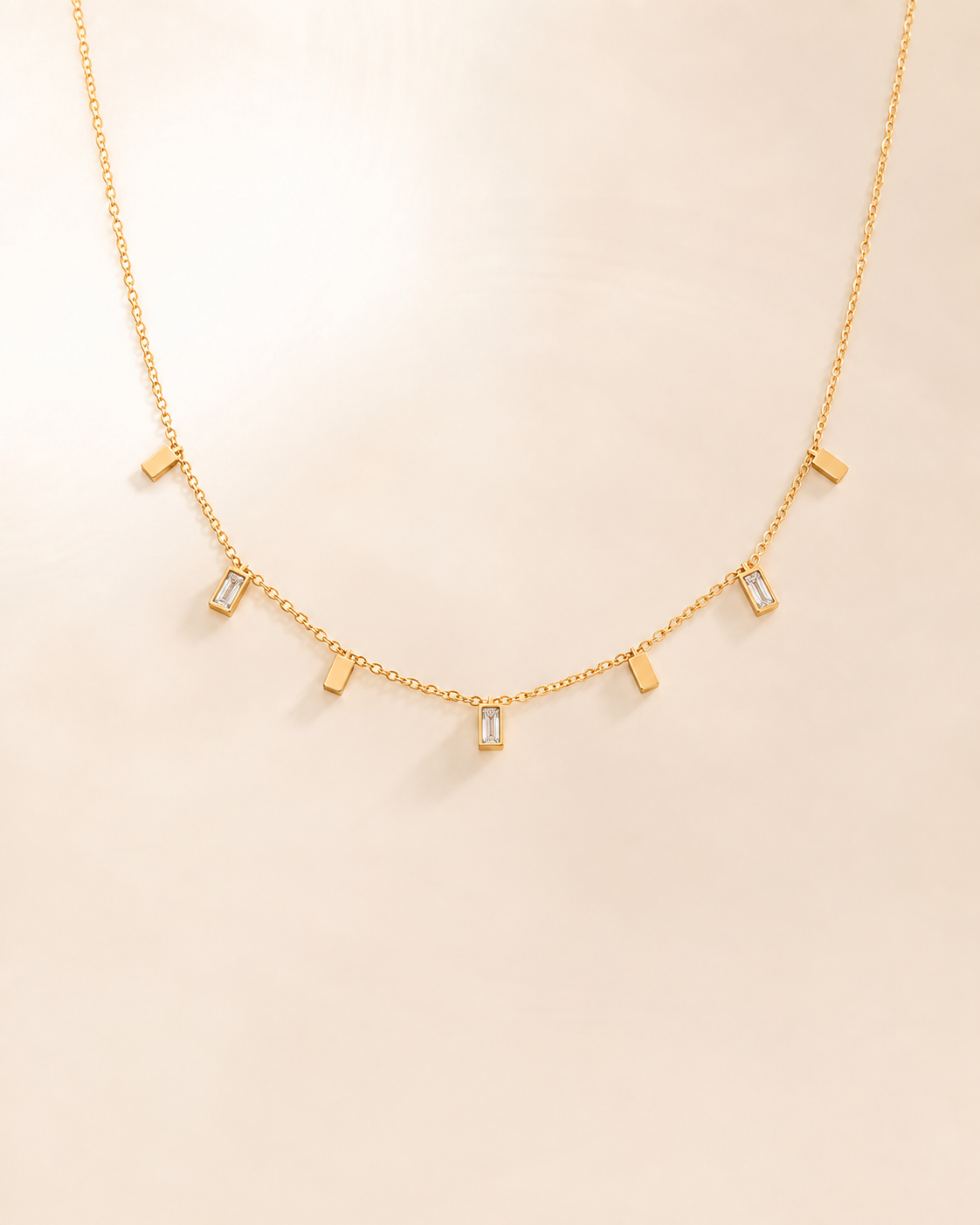 Golden Link Charm Necklace