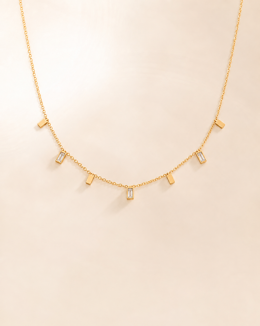 Golden Link Charm Necklace