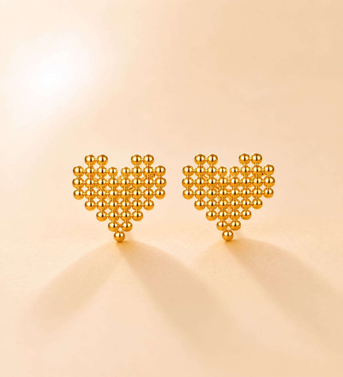The Pixel heart studs