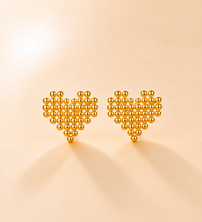 The Pixel heart studs