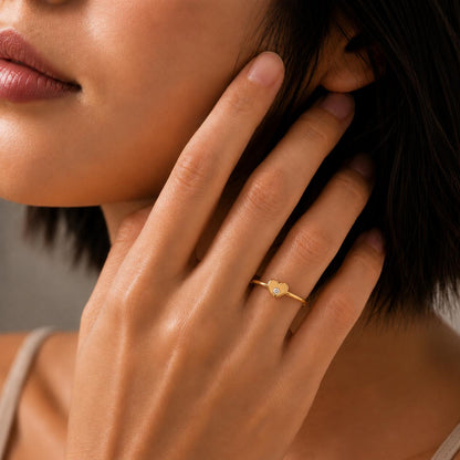 Heart Solitaire Ring