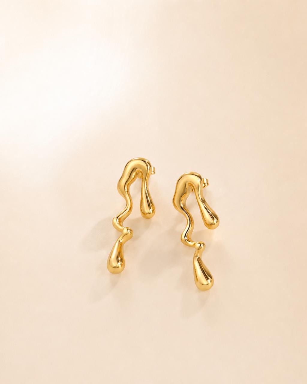 Molten Wave Drop Earrings